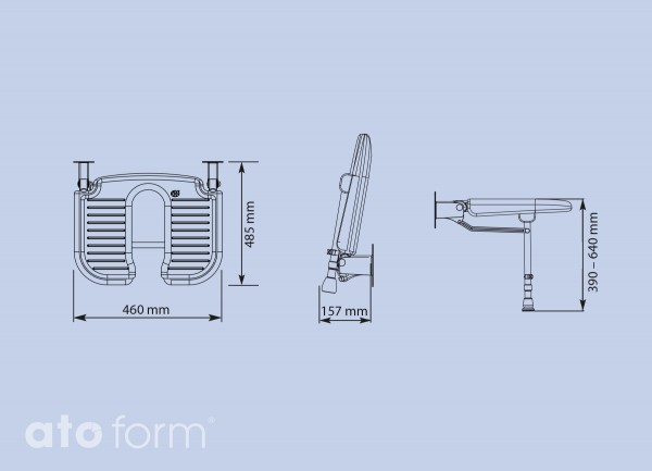 Duschklappsitz 4000, Standard mit Ausschnitt für die Intimpflege