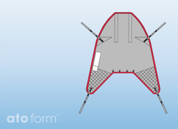 Hebetuch High Easy Polyester, gep. Beinschlaufen, Schlaufen-Aufhängung