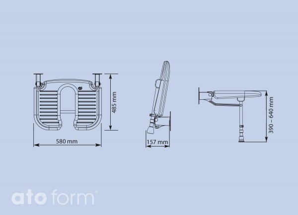 Duschklappsitz 4000, breit, mit Ausschnitt für die Intimpflege