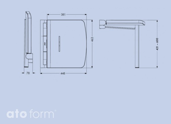 Duschklappsitz Onyx, flexible Montagehöhe