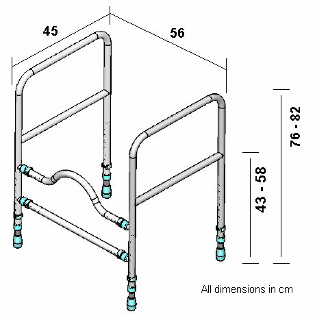 Toilettenstützgestell Prima mit Toilettenaufsatz