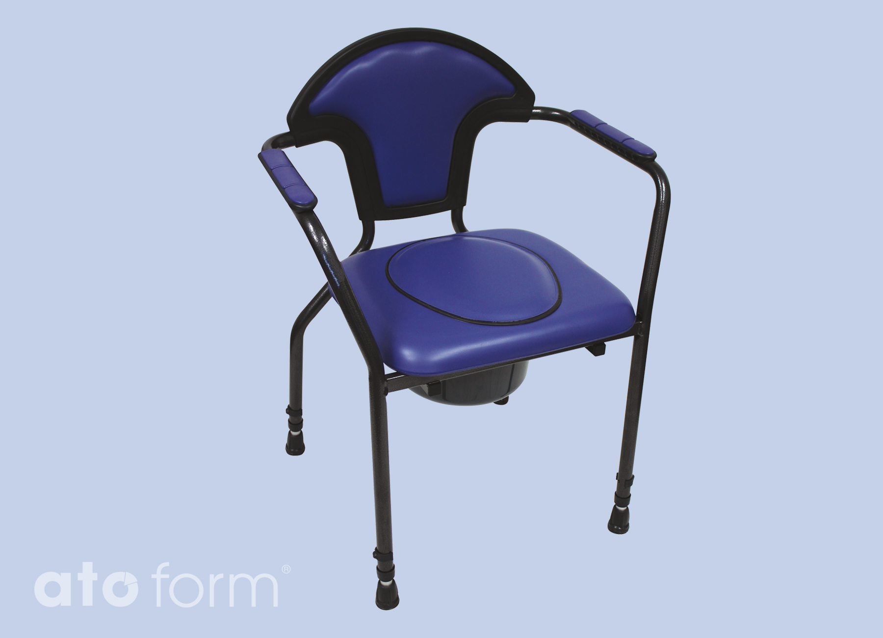 New Open Toilettenstuhl (Modell 2023) Standardsitzplatte, Höhe verstellbar