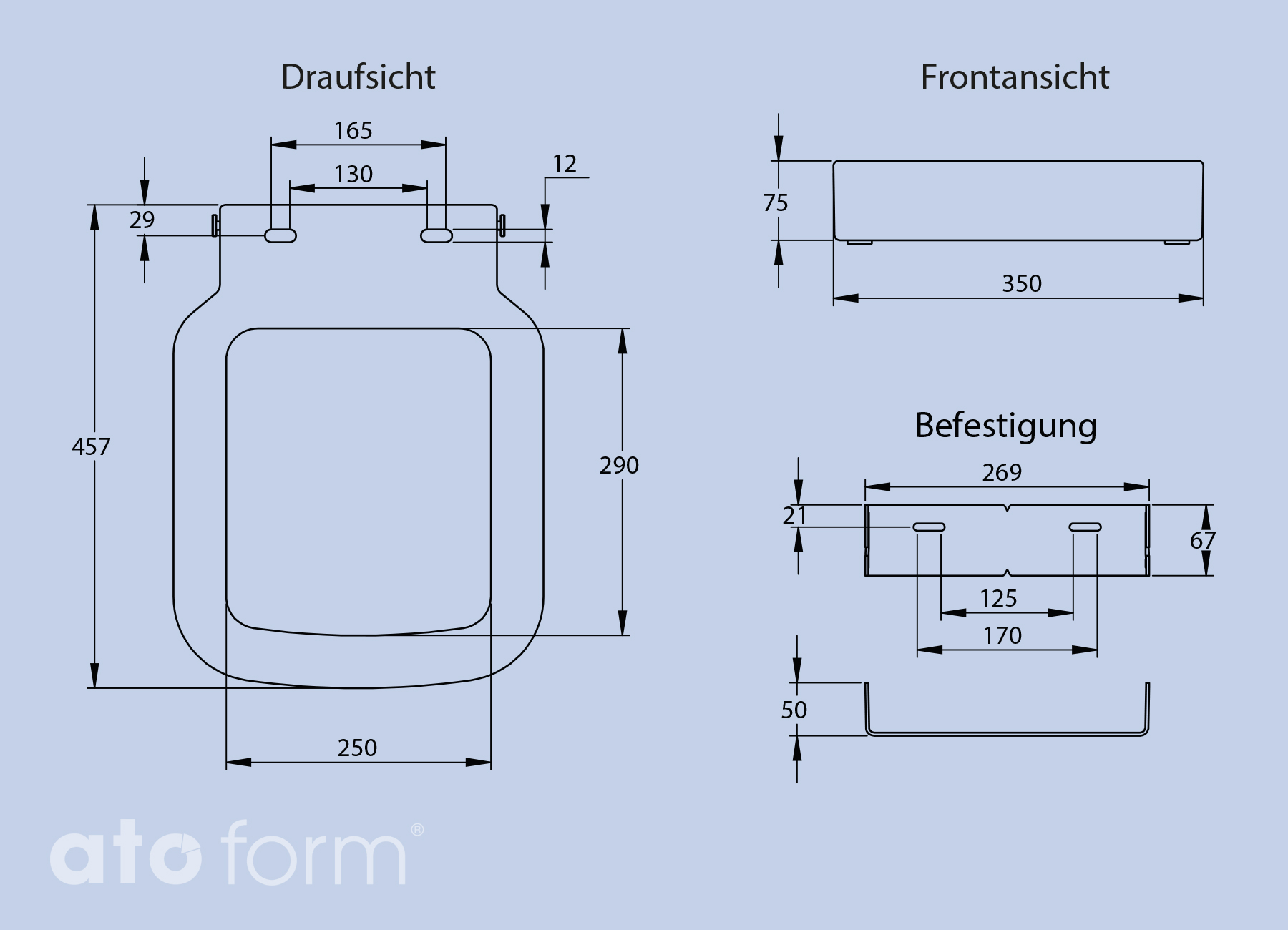 Technische Daten Toilettensitzerhöhung Ashby Lift
