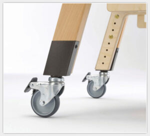 4 Stuhlbeine mit 75 mm Rollen