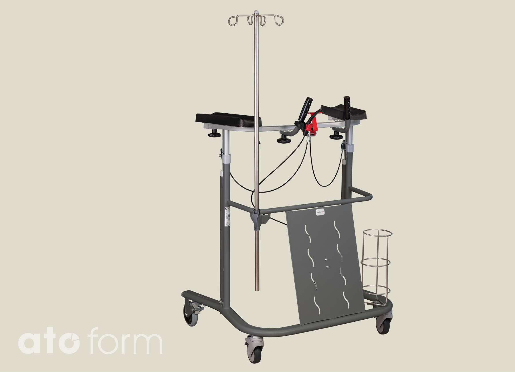 Gehwagen Walker Maxi mit Handbremse und Aufnahme für Infusionsständer